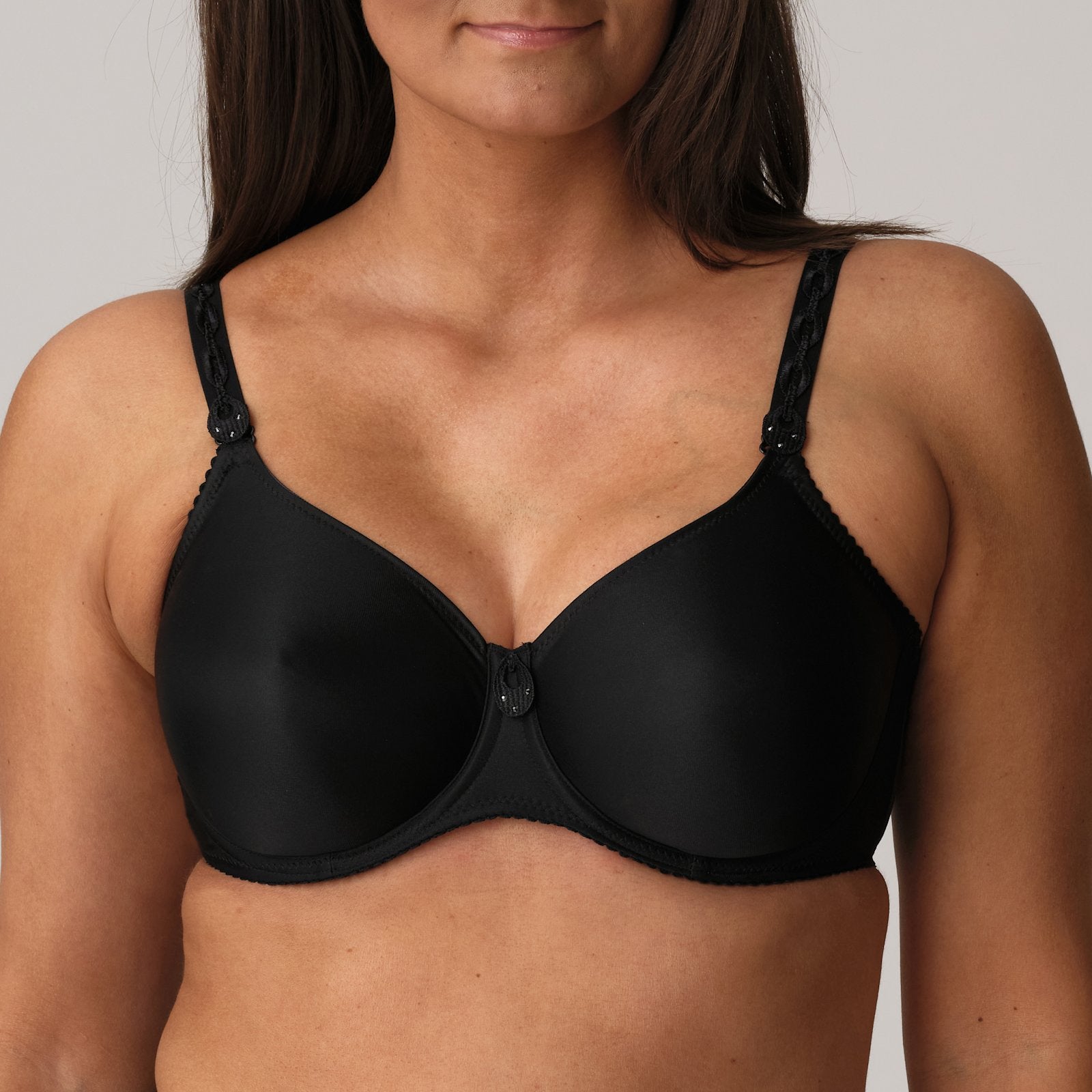 PrimaDonna Satin Padded Full Cup Bra in Black