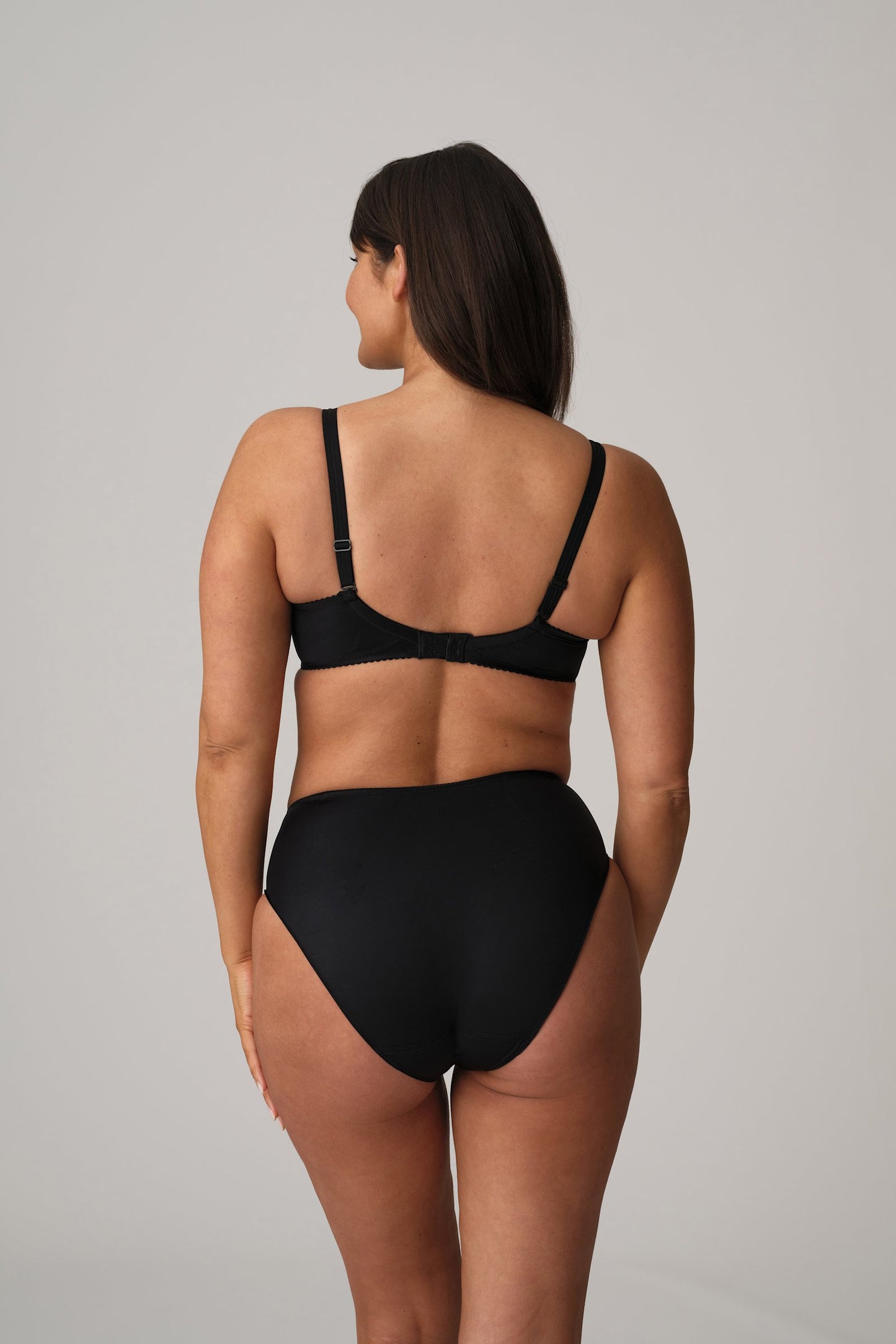 PrimaDonna Satin Padded Full Cup Bra on model in Black