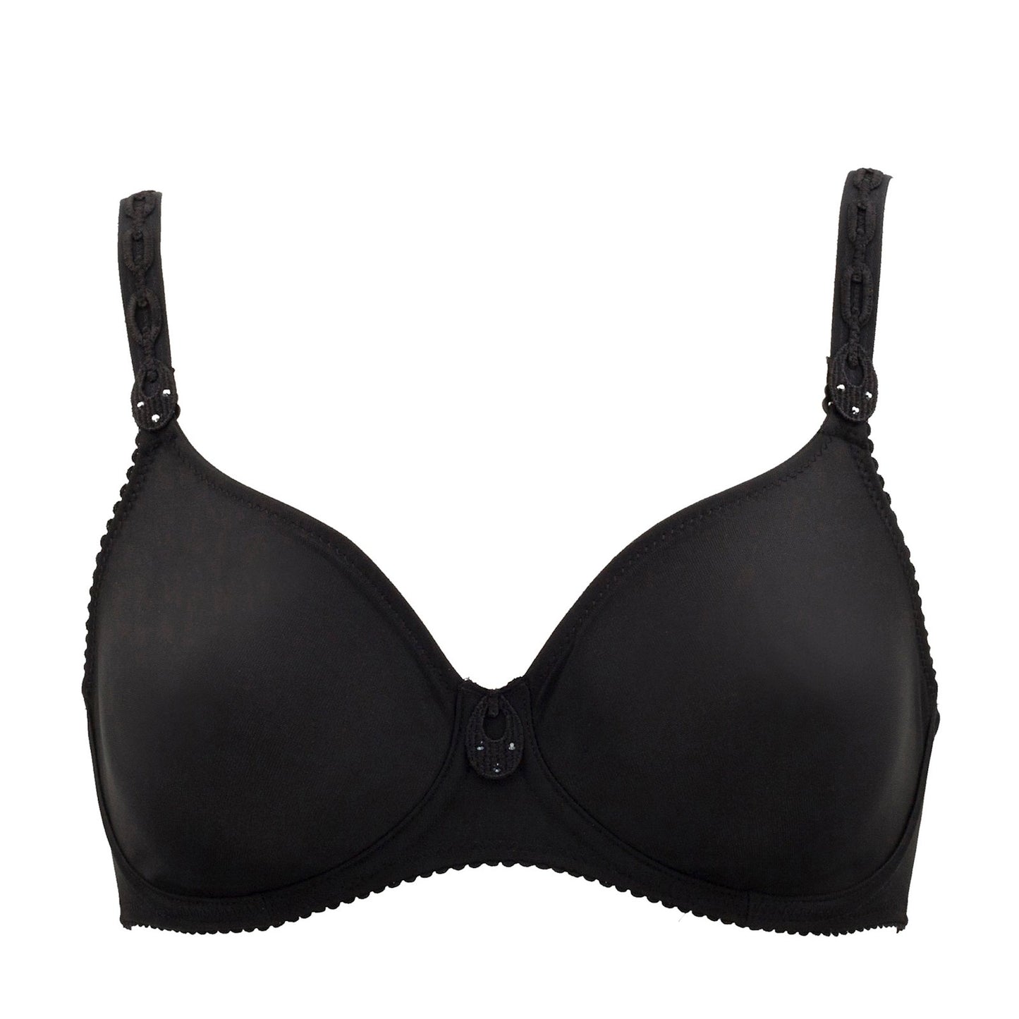 PrimaDonna Satin Padded Full Cup Bra flat lay in Black