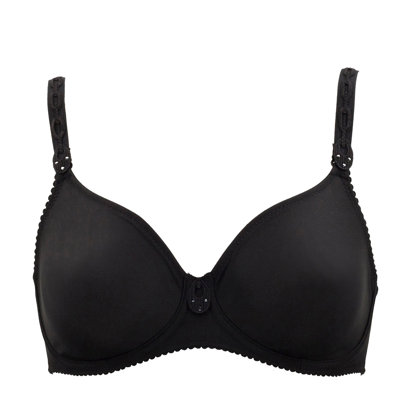 PrimaDonna Satin Padded Full Cup Bra flat lay in Black