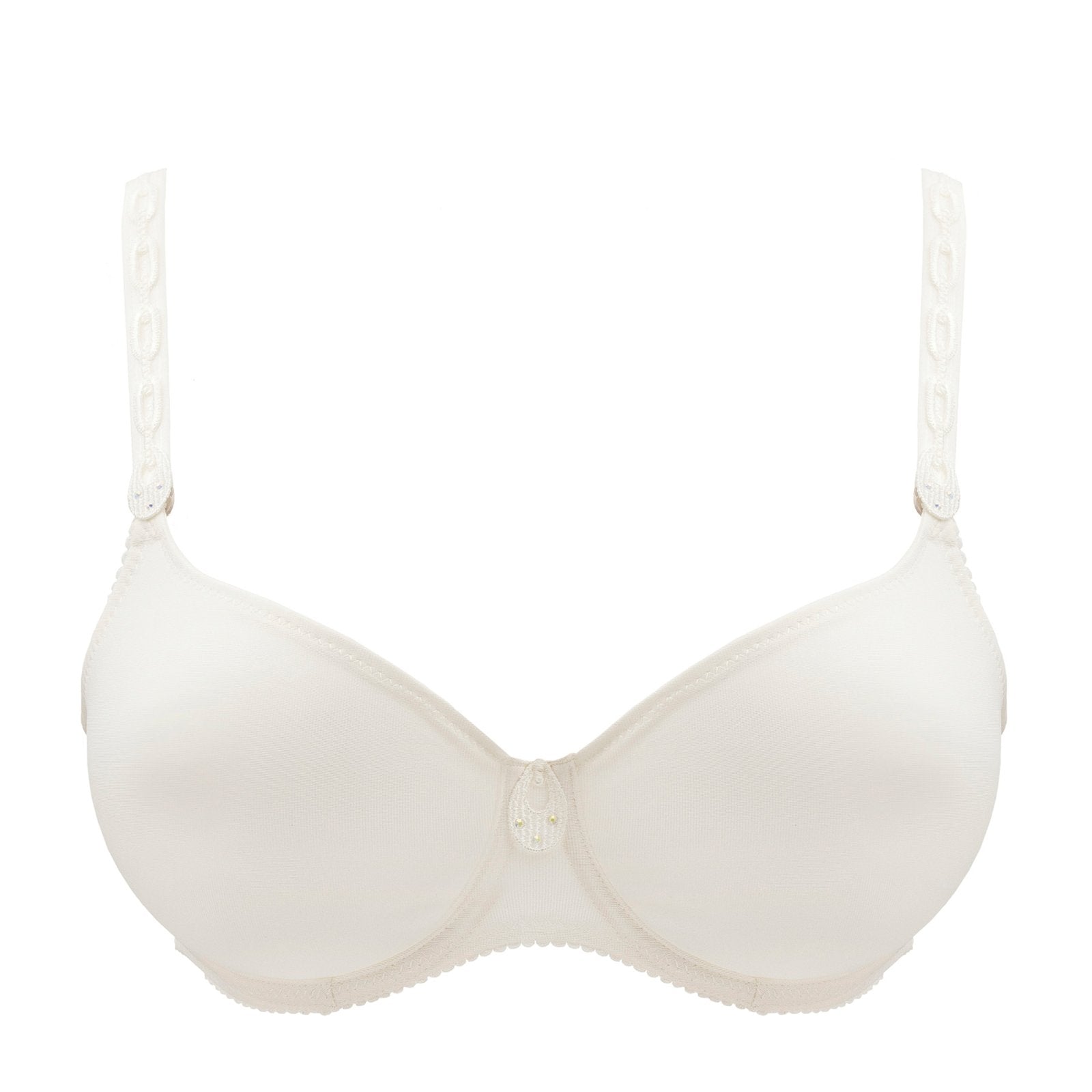 PrimaDonna Satin Padded Full Cup Bra flat lay in Natural
