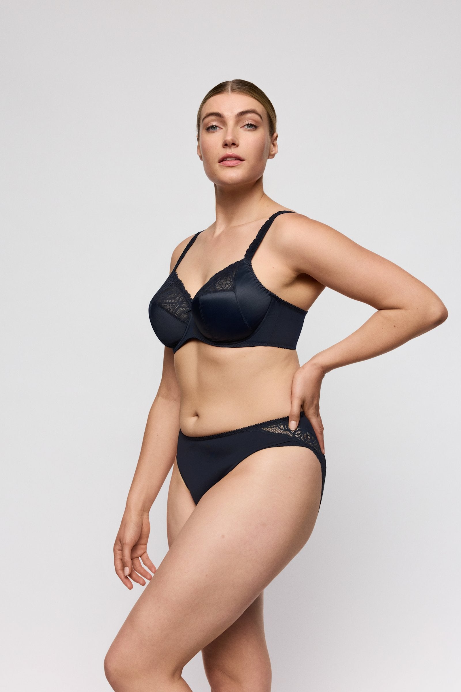 PrimaDonna Salerno Rio Brief on model in Midnight Blue
