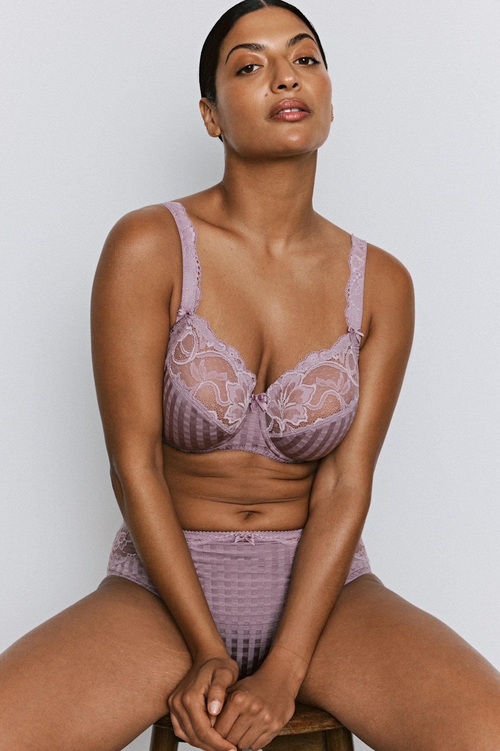 PrimaDonna Madison Full Brief styled on model in Soft Sand