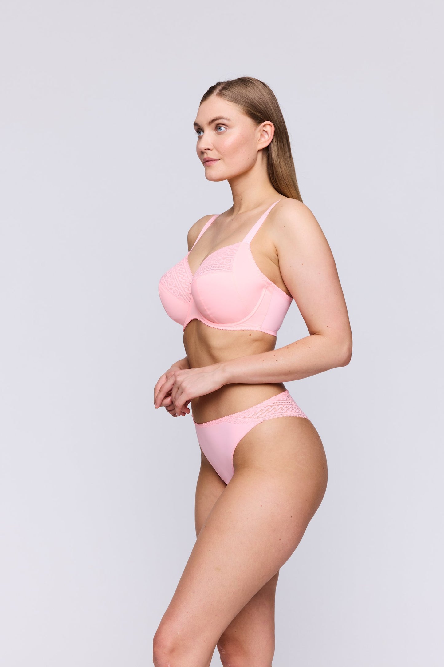 PrimaDonna Montara Thong on model in Pink Parfait
