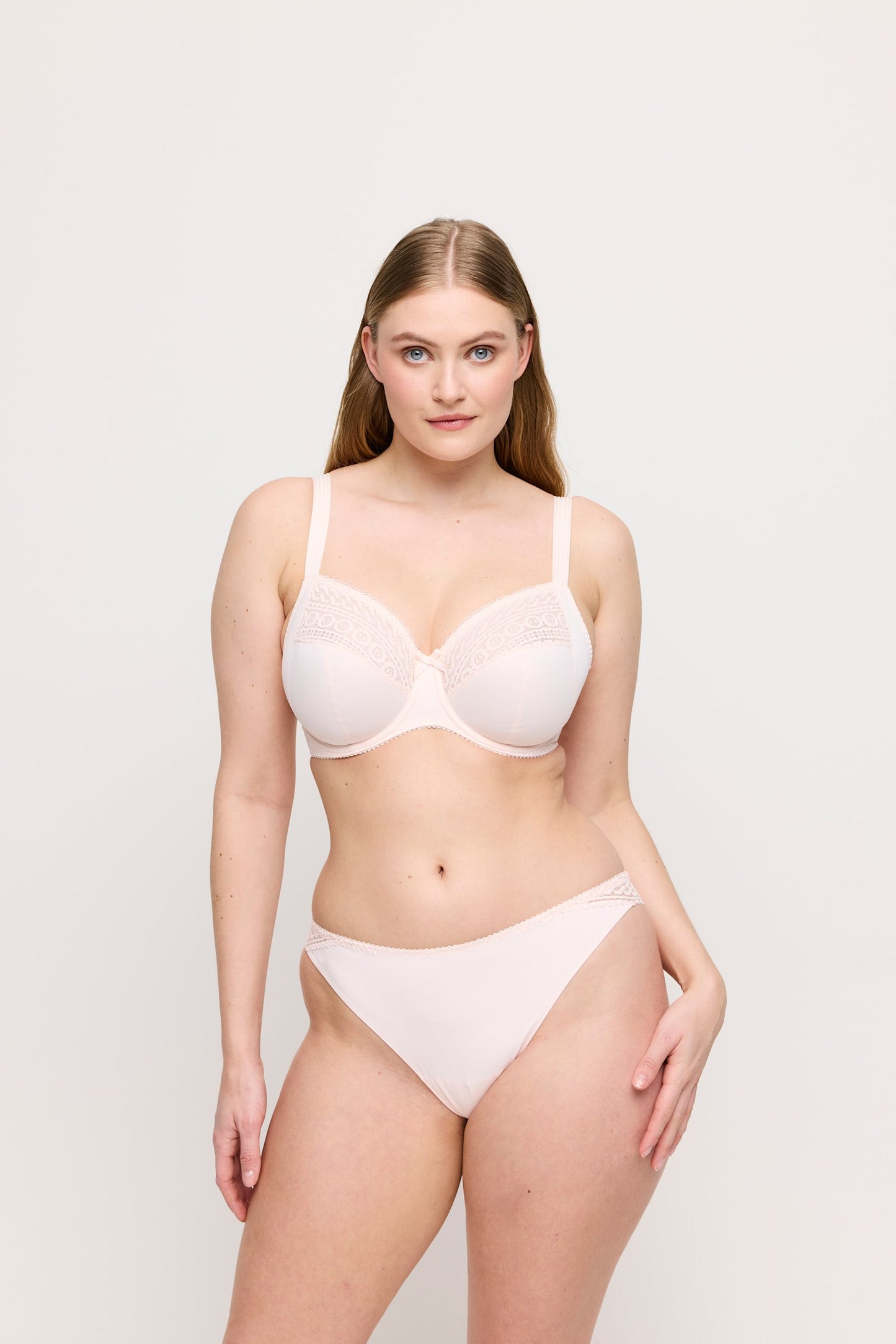 PrimaDonna Montara Thong on model in Crystal Pink