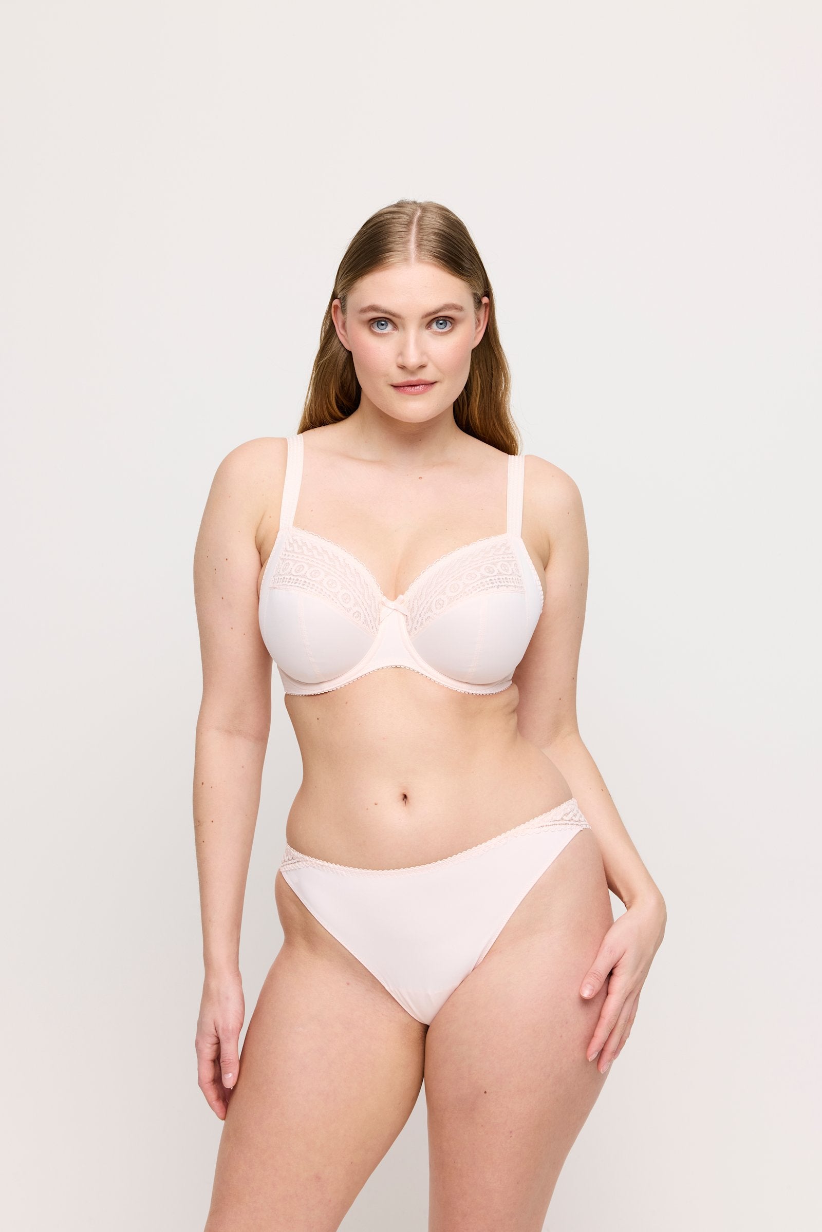 PrimaDonna Montara Thong on model in Crystal Pink