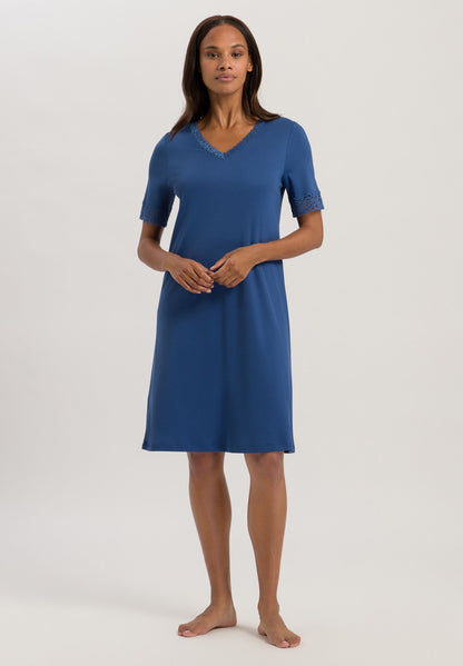 Hanro Basic Moments Nw Moments Nw S/Slv Nightdress 100 Cm (077040) White
