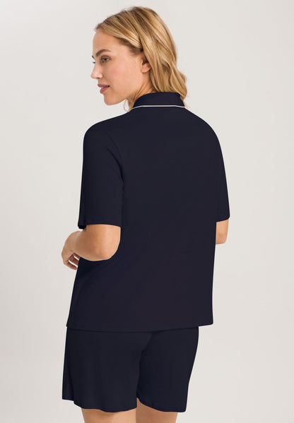 Hanro Basic Natural Comfort Natural Comfort S/Slv Pajama (077977) Deep Navy