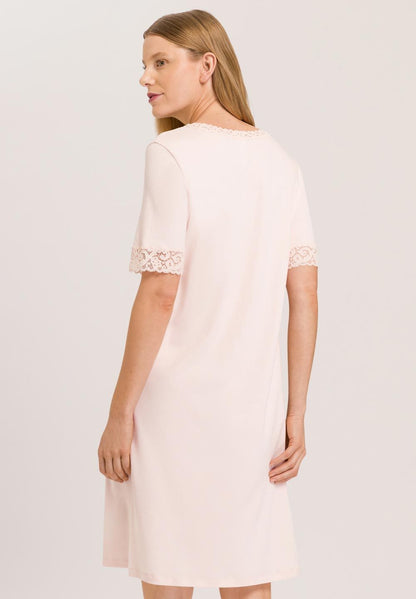 Hanro Basic Moments Nw Moments Nw S/Slv Nightdress 100 Cm (077040) Crystal Pink