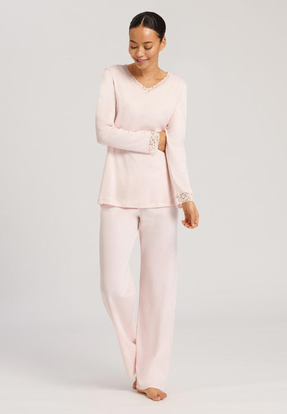 Hanro Basic Moments Nw Moments Nw L/Slv Pajama (077041) Crystal Pink