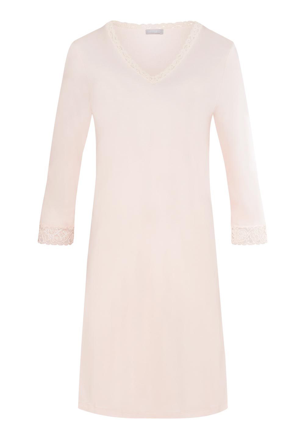 Hanro Basic Moments Nw Moments Nw 3/4 Slv Nightdress 100Cm (077162) Crystal Pink