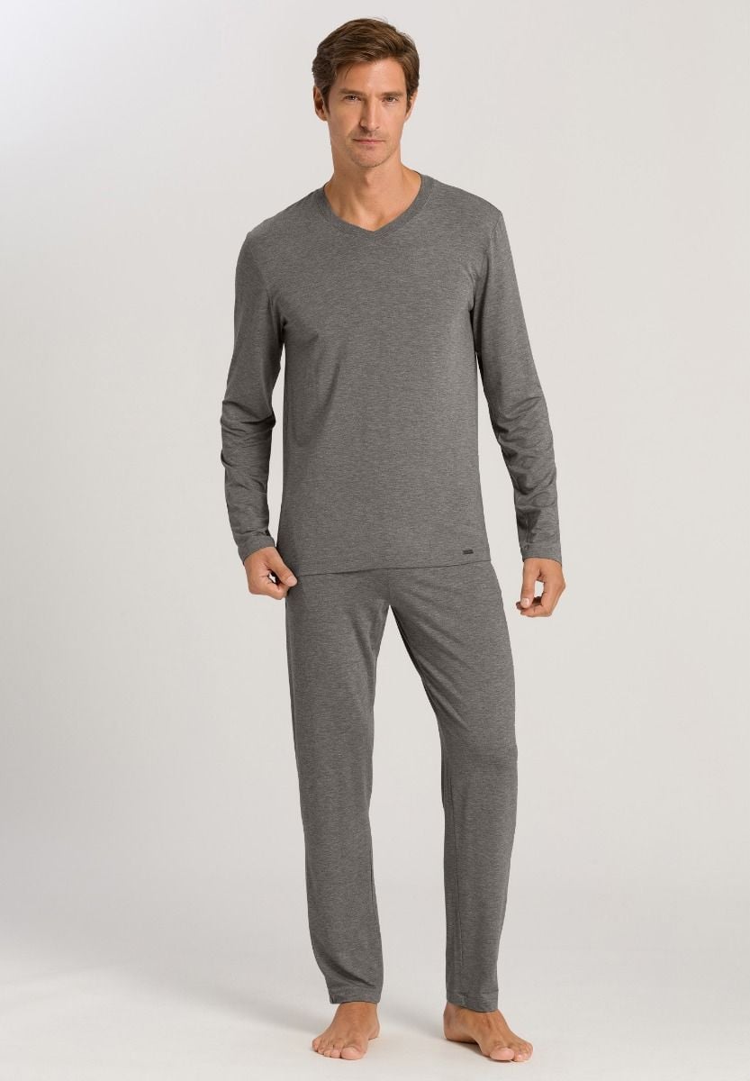 Hanro Basic Casuals Long Pants (075040) Stone Melange