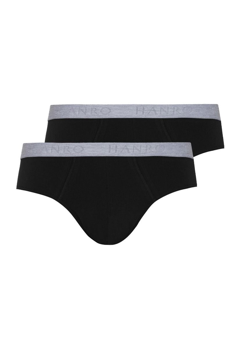 Hanro Basic Cotton Essentials Cotton Essentials Briefs 2Pack (073075) Black