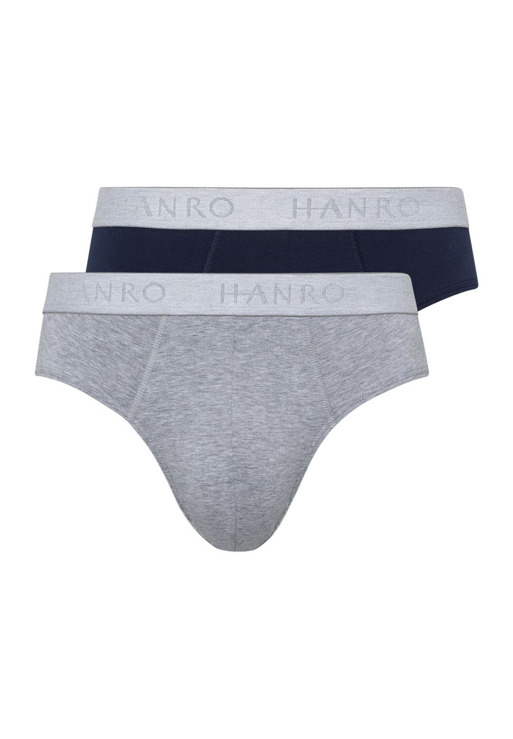 Hanro Basic Cotton Essentials Cotton Essentials Briefs 2Pack (073075) Light Melange/Deep Navy