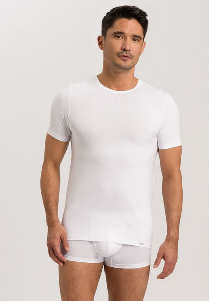Hanro Basic Cotton Essentials Cotton Essentials Short Sleeve Shirts Twopack (073110) White