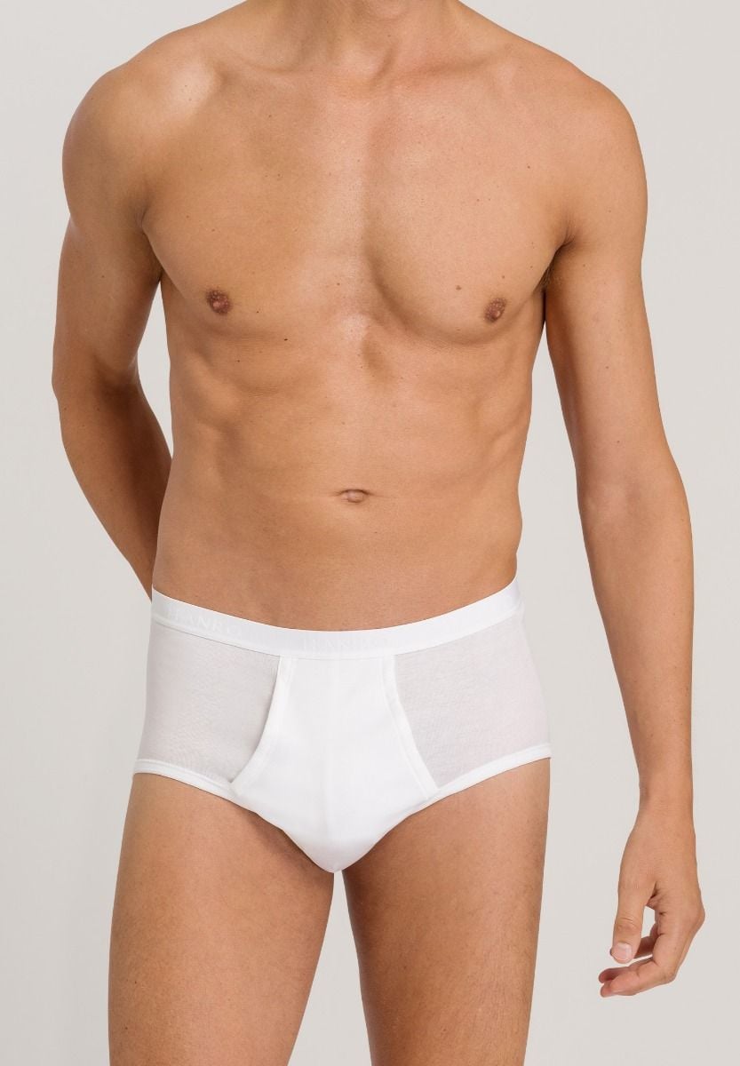 Hanro Basic Cotton Pure Cotton Pure Briefs With Fly (073630) White