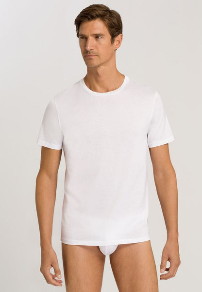 Hanro Basic Cotton Sporty Cotton Sporty Short Sleeve Shirt (073511) White