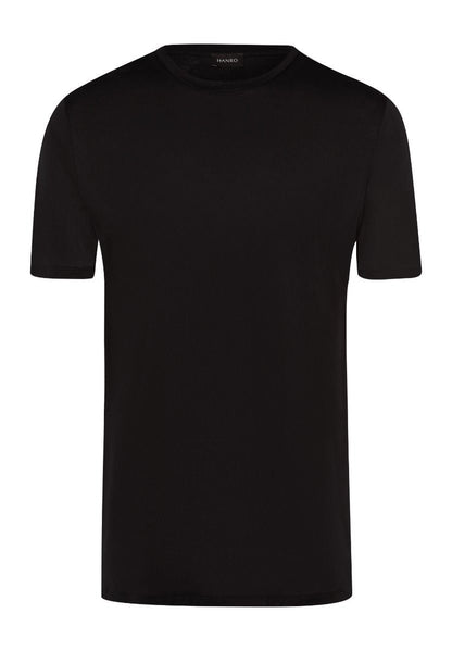 Hanro Basic Cotton Sporty Cotton Sporty Short Sleeve Shirt (073511) Black