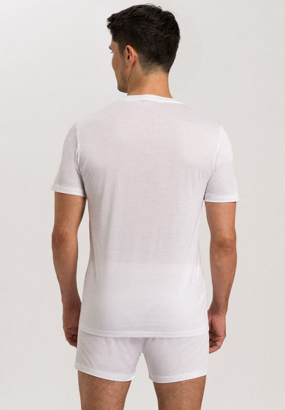 Hanro Basic Cotton Sporty Cotton Sporty S/Slv Shirt V-Neck (073510) White