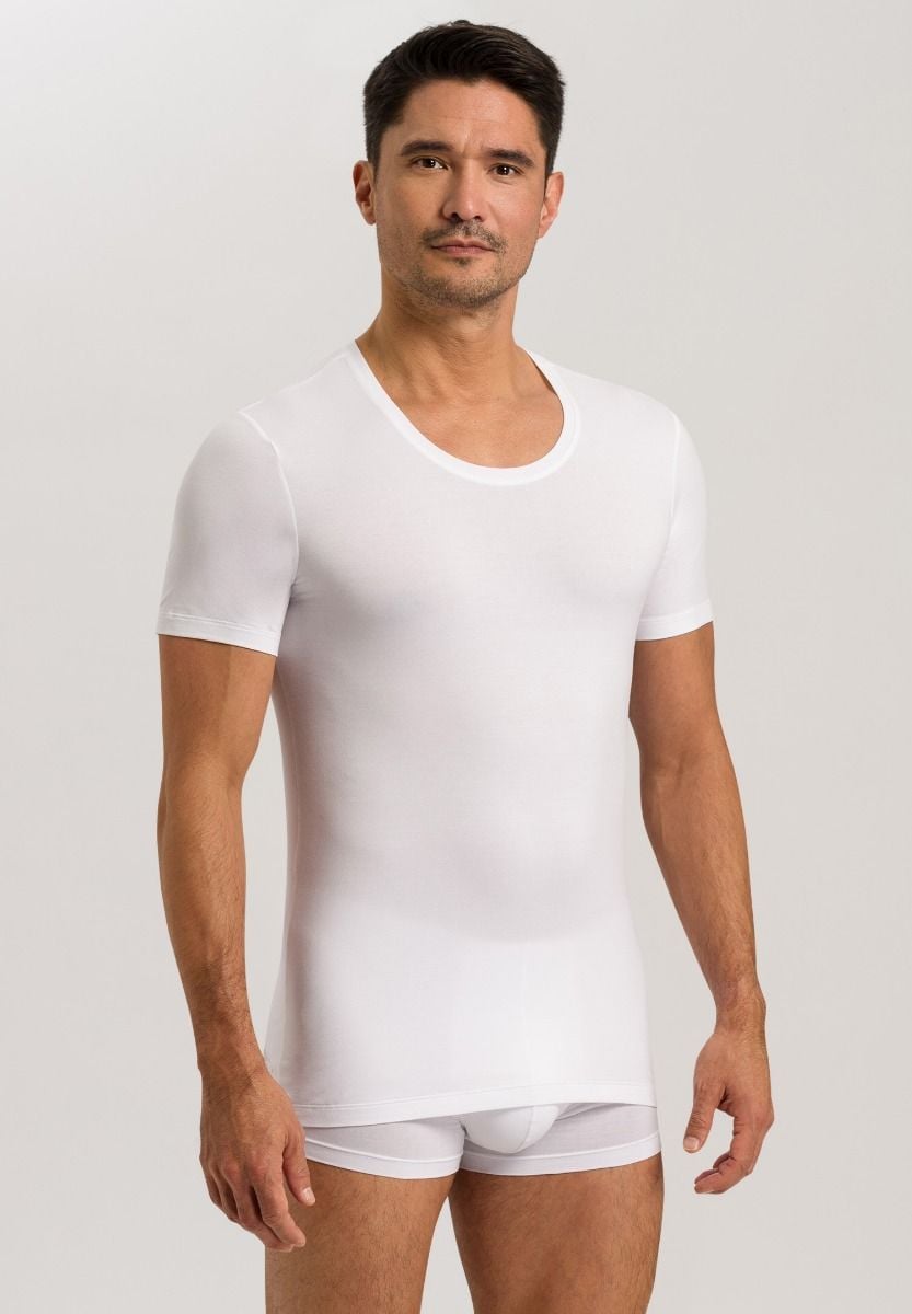 Hanro Basic Cotton Superior Cotton Superior Short Sleeve Shirt (073088) White