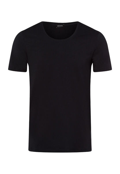 Hanro Basic Cotton Superior Cotton Superior Short Sleeve Shirt (073088) Black