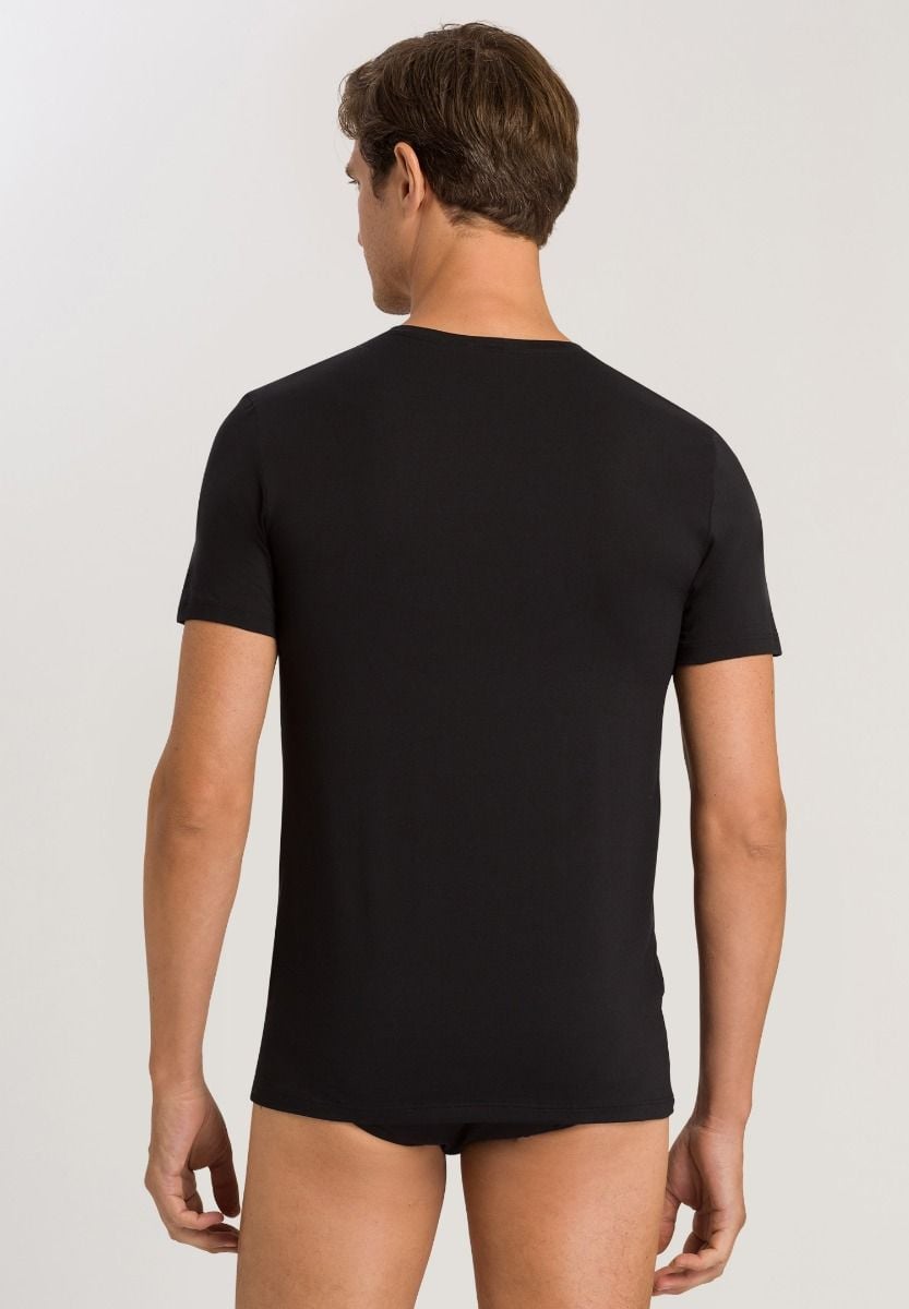 Hanro Basic Cotton Superior Cotton Superior Short Sleeve Shirt (073088) Black