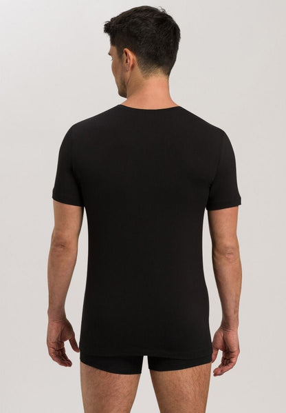 Hanro Basic Cotton Superior Cotton Superior S/Slv Shirt V-Neck (073089) Black