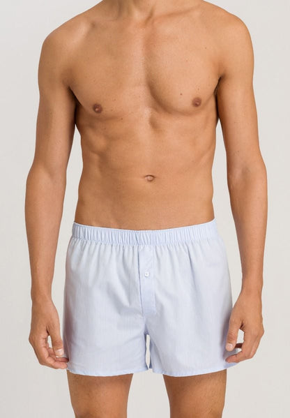 Hanro Basic Fancy Woven Fancy Woven Boxers (074013) Light Blue