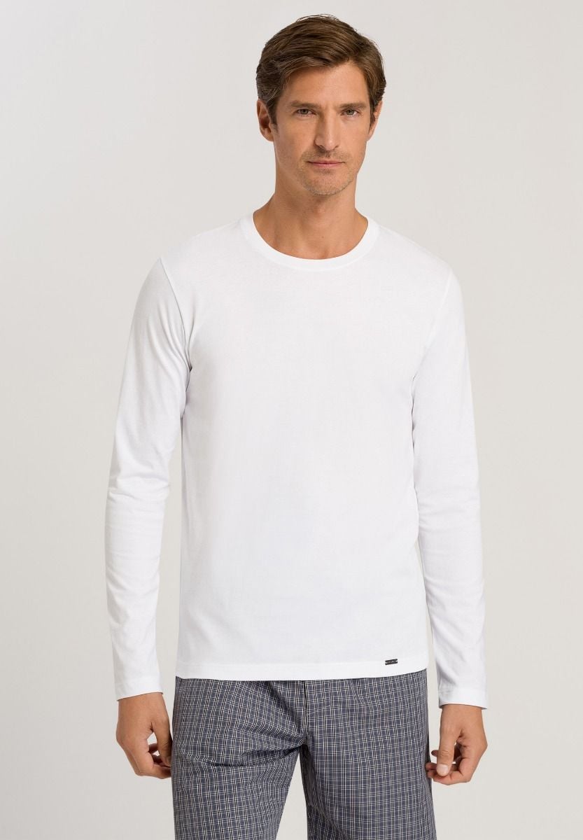 Hanro Basic Living Shirts Living Shirts L/Slv Shirt (075053) White