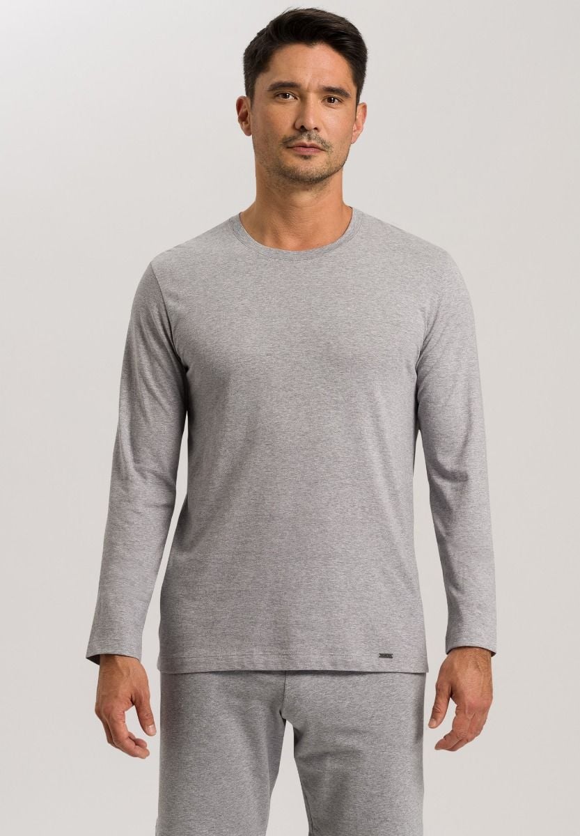 Hanro Basic Living Shirts Living Shirts L/Slv Shirt (075053) Grey Melange