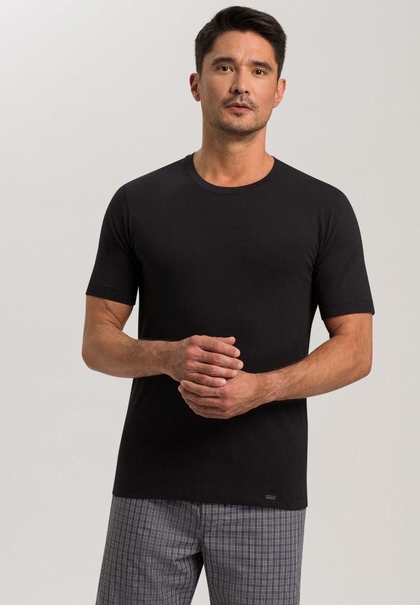 Hanro Basic Living Shirts Living Shirts Short Sleeve Shirt (075050) Black