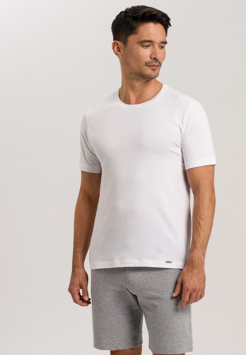 Hanro Basic Living Shirts Living Shirts Short Sleeve Shirt (075050) White