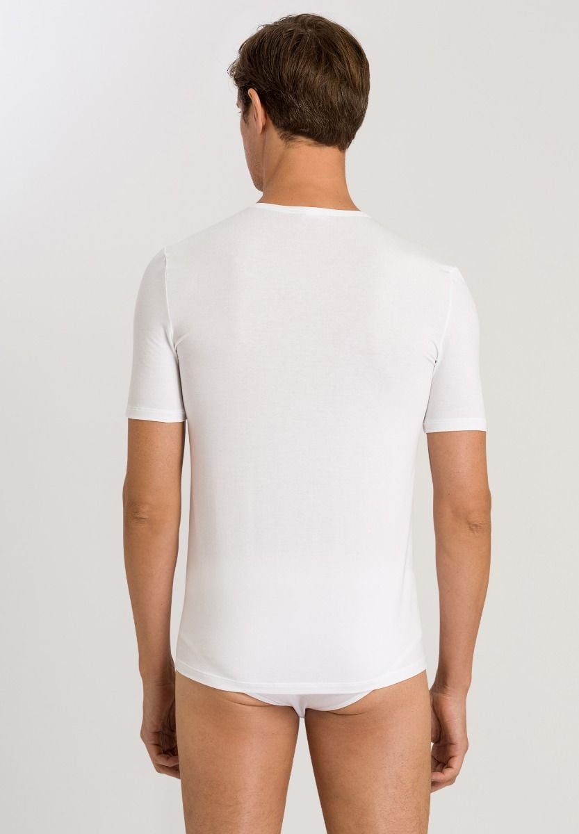 Hanro Basic Natural Function Natural Function S/Slv Shirt V-Neck (073185) White