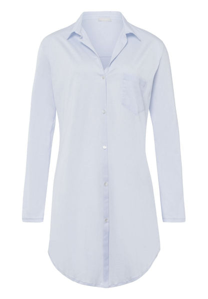 Hanro Basic Cotton Deluxe Cotton Deluxe L/Slv Nightdress 90Cm (077958) Blue Glow