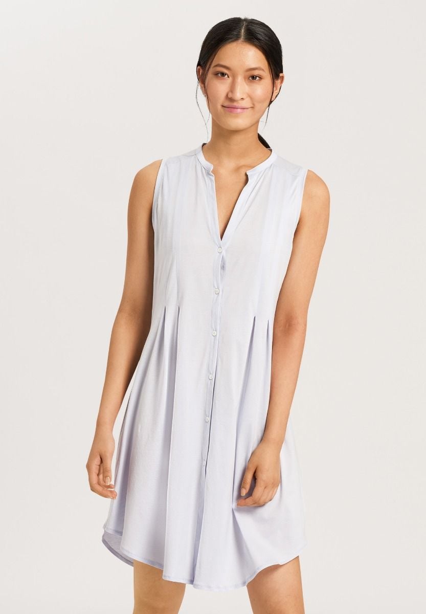 Hanro Basic Cotton Deluxe Cotton Deluxe Sleeveless Nightdress 90Cm (077952) Blue Glow