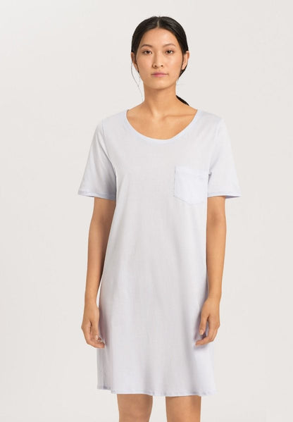 Hanro Basic Cotton Deluxe Cotton Deluxe S/Slv Nightdress 90Cm (077953) Blue Glow