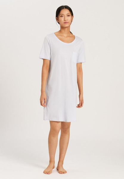 Hanro Basic Cotton Deluxe Cotton Deluxe S/Slv Nightdress 90Cm (077953) Blue Glow