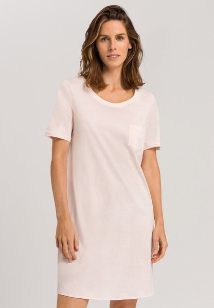 Hanro Basic Cotton Deluxe Cotton Deluxe S/Slv Nightdress 90Cm (077953) Crystal Pink