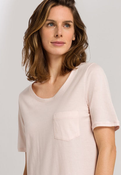 Hanro Basic Cotton Deluxe Cotton Deluxe S/Slv Nightdress 90Cm (077953) Crystal Pink