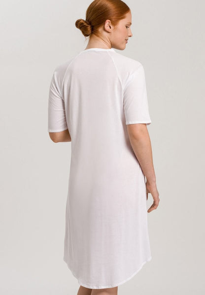 Hanro Basic Cotton Deluxe Cotton Deluxe S/Slv Nightdress 100 Cm (077954) White