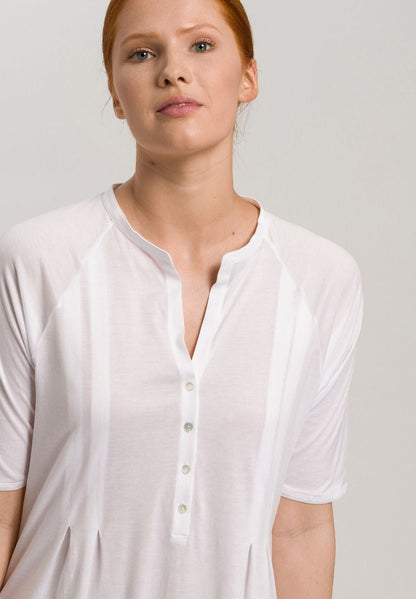 Hanro Basic Cotton Deluxe Cotton Deluxe S/Slv Nightdress 100 Cm (077954) White