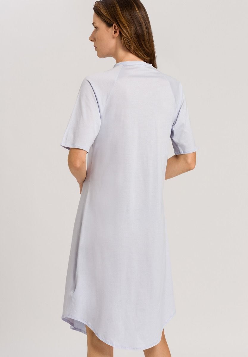 Hanro Basic Cotton Deluxe Cotton Deluxe S/Slv Nightdress 100 Cm (077954) Blue Glow