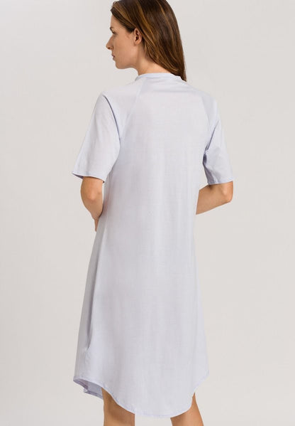 Hanro Basic Cotton Deluxe Cotton Deluxe S/Slv Nightdress 100 Cm (077954) Blue Glow