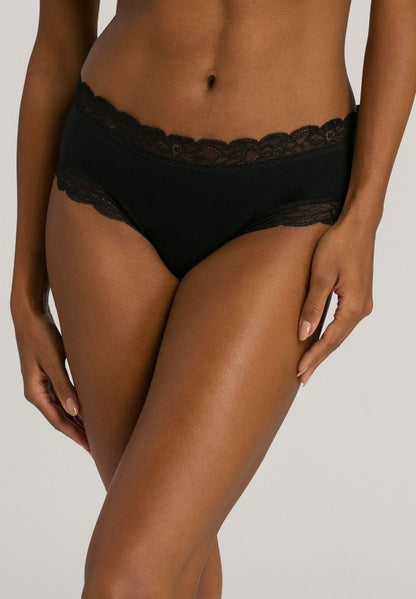 Hanro Basic Cotton Lace Cotton Lace Hipster (072438) Black