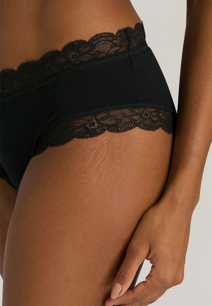 Hanro Basic Cotton Lace Cotton Lace Hipster (072438) Black