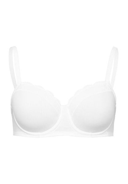 Hanro Basic Cotton Lace Cotton Lace T-Shirt Bra (072433) White