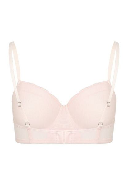 Hanro Basic Cotton Lace Cotton Lace T-Shirt Bra (072433) Powder