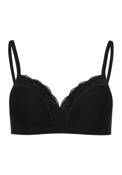 Hanro Basic Cotton Lace Cotton Lace L. Padded Bra Soft (072432) Black