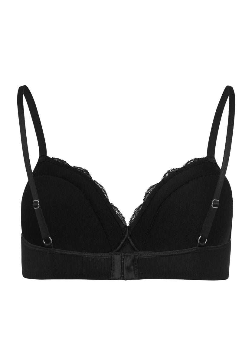 Hanro Basic Cotton Lace Cotton Lace L. Padded Bra Soft (072432) Black
