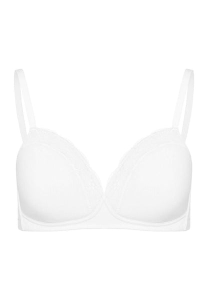 Hanro Basic Cotton Lace Cotton Lace L. Padded Bra Soft (072432) White